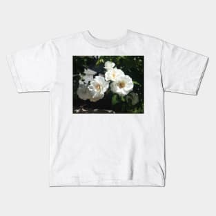 Bee And White Roses Kids T-Shirt